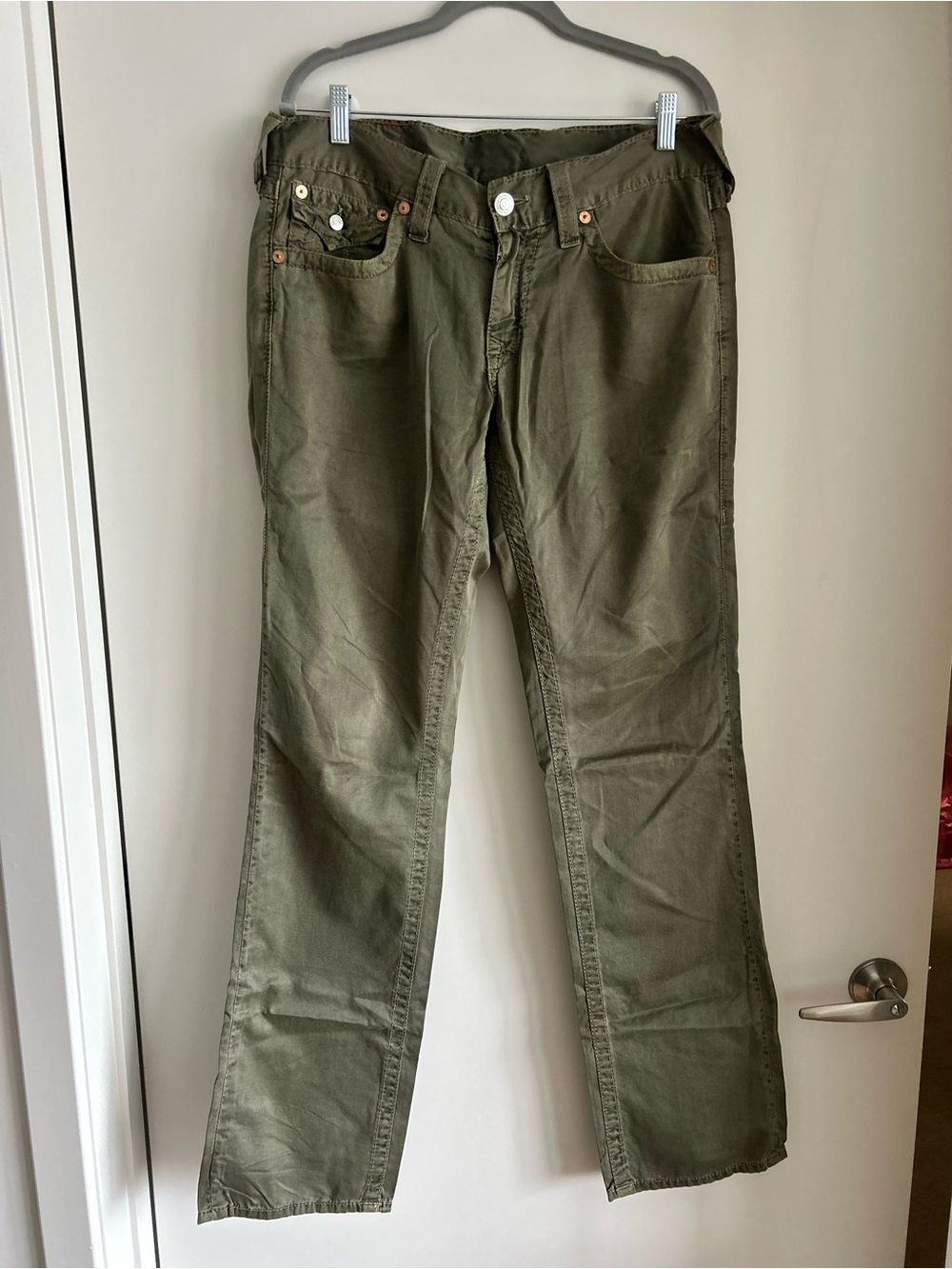 Vintage True Religion Olive Green Straight-Leg pants